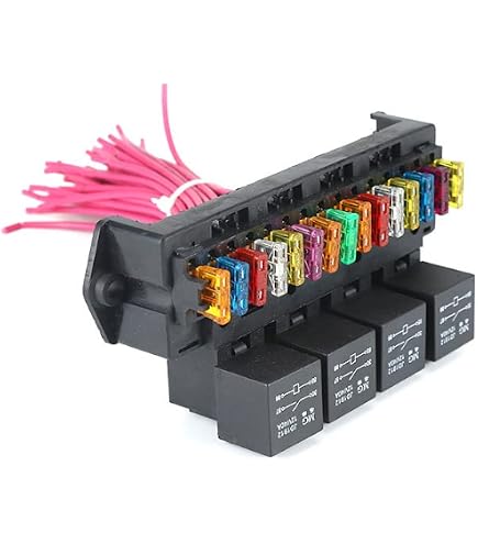 12V/24V Relay Fuse Block With 10 Relays & Fuse Slots – Universal Circuit Control Box For Cars, Trucks, RVs