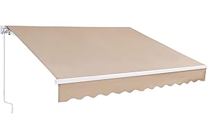 VEVOR Store Banne Manuel 3x2,4 m Auvent Rétractable Terrasse Extérieur 40°-90° Réglable Résistant au Vent/UV/Eau Auvent Pare-Soleil Polyester avec Manivelle pour Patio, Arrière-Cour, Jardin, Balcon
