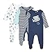 Bluezoo Kids Pack Of Three Babies Dark Blue Striped Dog Sleepsuits 3-6 Months