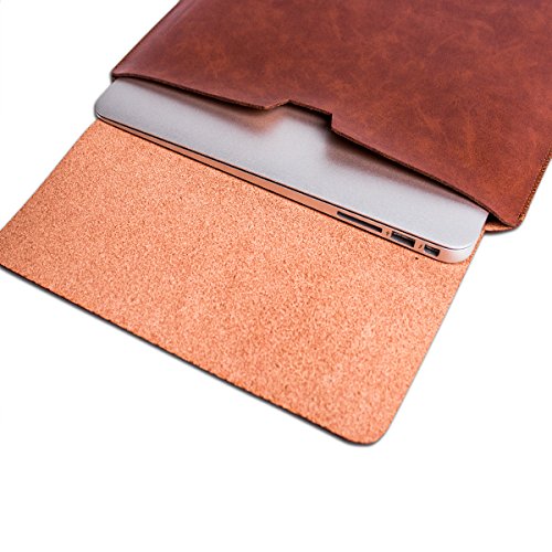 WALNEW Schlanke Leder New MacBook Air 12 Zoll Hülle, MacBook Schutzhülle, Hülle, Case, Cover, New MacBook Air 12 Zoll Hülle mit Handgriff, geschütztes Inneres und externes Mousepad - 3