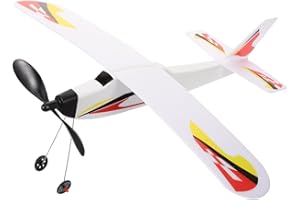 Toyvian Avion Élastique Jouet Planeur en Mousse Modèle d'avion À Propulsion par Bande De Caoutchouc Facile À Assembler pour Enfants Jeux Volants Extérieurs