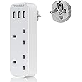 UK to European Plug Adapter with 3 USB, TESSAN Grounded EU Euro Europe Travel Plugs, Schuko European Adaptor for France Spain Iceland Austria Poland Germany Portugal Turkey Greece and More Type E/F