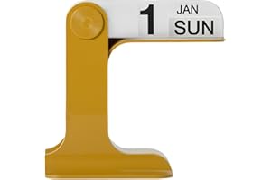 Beleda Flip Perpetual Calendar, Desk Calendar 2025-2026 for Daily Office Home Decor Desktop Ornament Desk Accessories Home Office Decor Monthly Weekly Daily Desktop Perpetual Calendar (Yellow)