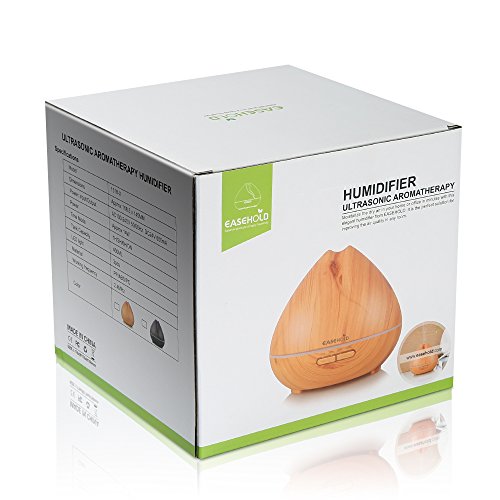 EaseHold Aroma Diffuser 400ML Leise Kalten Nebel Luftbefeuchter Ultraschall Oil Düfte Humidifier Holzmaserung LED mit 7 Farben Elektrisch Duftlampe Humidifier LED Licht für Babies Kinder Haus Yoga Schlafzimmer Wohnzimmer Büro Duftlampe (400ml, Gelb) - 9