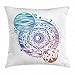 Produktbild WCMBY Galaxy Mandala Throw Pillow Cushion Cover, Ombre Planet Composition with The Surface Pattern of The Moon and a Planet, Decorative Square Accent Pillow Case, 18 X 18 Inches, Multicolor