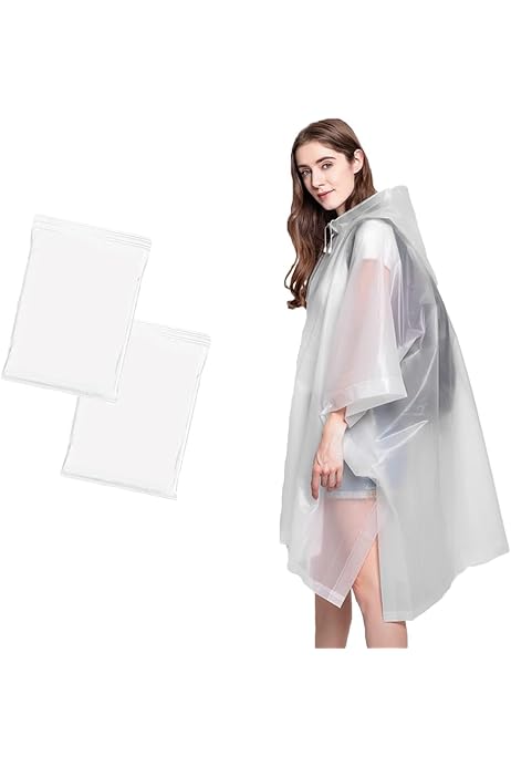 Mantella Antipioggia Donna Leggera Con Cappuccio | Giacca Impermeabile Traspirante, Stile Poncho Lungo | Per Moto, Montagna, Uso Estivo