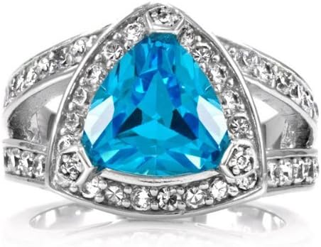 Alexandrine's Trillion Cut Blue CZ Ring