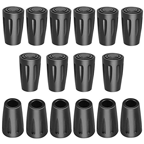 Pomlink Confezione da 16 Punte in Gomma per bastoni da Trekking e Trekking