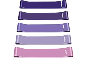 DETAKE Gomas Elasticas Musculacion, Bandas Elasticas Musculacion Agradables a la Piel con 5 Niveles Ejercicios en Piernas, Gliteos y Brazos, Cintas Elasticas Musculacion para Yoga, Pilates, Crossfit, Fuerza