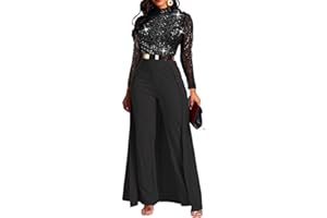 VERWIN Patchwork Overlay Embellished Plain Women's Jumpsuit High-Waist Woman Romper