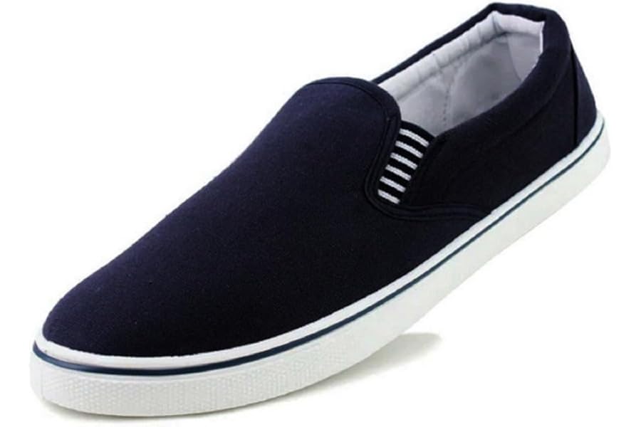 DUNLOP Mens Canvas Shoes Slip On Boat Deck Yachting Summer Plimsoll Casual Pumps Trainers