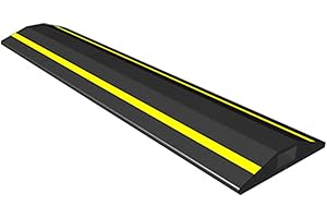 Allcam FCP 1m Rubber Floor Cable Cover/Cable Protector w/Hi Vis Yellow Stripes & 15x 8 mm Cable Channel