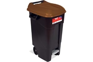 Tayg EcoTayg 120 liter avfallsbehållare med pedal, svart bas och brun topp