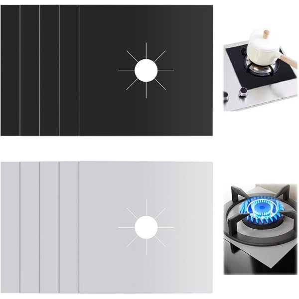 6 Protections En Téflon Pour Plaques à Gaz - Anti-adhésif Et Réutilisables - Faciles à Nettoyer - 7