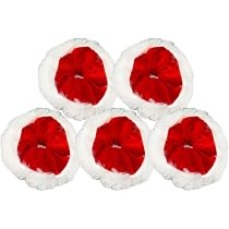 Lurrose Weihnachts-Haargummis Set – 5 Stück, Rot Mit Pailletten, Für Frauen & Mädchen, Festlicher Haarschmuck