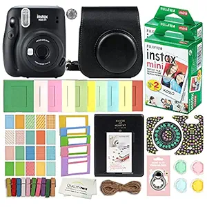 Fujifilm Instax Mini 11 Instant Camera with Case, 40 Fuji Films, Decoration Stickers, Frames, Photo Album and More Accessory kit (Charcoal Grey)