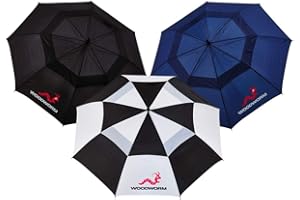 WOODWORM 3 Pack of 60 Inch Golf Umbrellas Premium Vented Double Canopy each Umbrella with Automatic Open