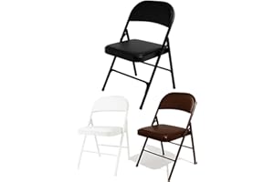 Jardin202 - Silla Metálica Acolchada Plegable 80x46x46 cm | Ideal para Hogar y Eventos | Pack 4 uds (Negro)