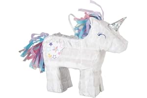 UNIQUE Multicolor Mini Unicorn Pinata (18cm x 17cm) 1 Piece - Perfect Party Game and Decoration for an Enchanting Experience, standard size