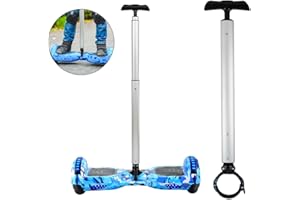 Guidon de trottinette d'équilibre en alliage d'aluminium extensible Locisne pour trottinette à deux roues de 6.5CM (2.56") de diamètre Guidon Hoverboard pour débutant - Argent
