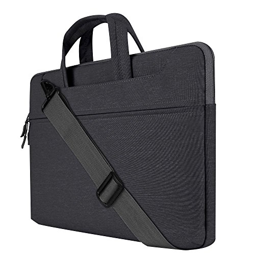 Cuitan 15-15.4 Zoll Notebooktasche für Apple MacBook Pro / Lenovo / HP / ASUS / Acer / Toshiba / Dell, Laptoptasche Laptophülle Handtasche Schultertasche Umhängetasche Sleeve für Notebook 15″-15.4″ – Schwarz - 3