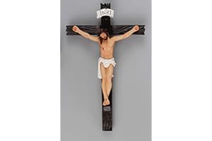 HAHAHAPPY Crosses Just Divine Gifts - Crucifijo de resina para colgar en la pared, 20 cm, estilo florentino