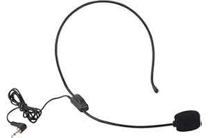 Wakects Micro à condensateur Microphone Filaire monté sur la tête de 3,5 mm pour Haut-Parleur amplificateur de Voix