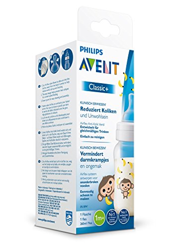 Philips Avent Anti-Kolik Klassik+ Flasche SCF574/11, 1er-Pack, Affe, 260 ml - 4
