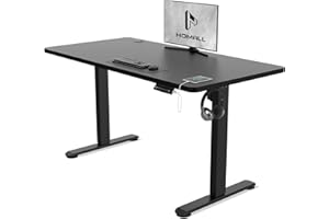 Homall Electric Standing Desk 120x60cm Height Adjustable Desk Sit Stand Desk with Time Reminder Stand up Desk 3 Memory Setting Electric Desk Wire Management Tray,Black