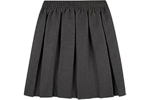 COSHAL® Girls Back to School Uniform Skirts - Kids Girls Summer Skirts Formal Dress Bottom Round Elasticated Waist Box Pleated Stretch Skirt