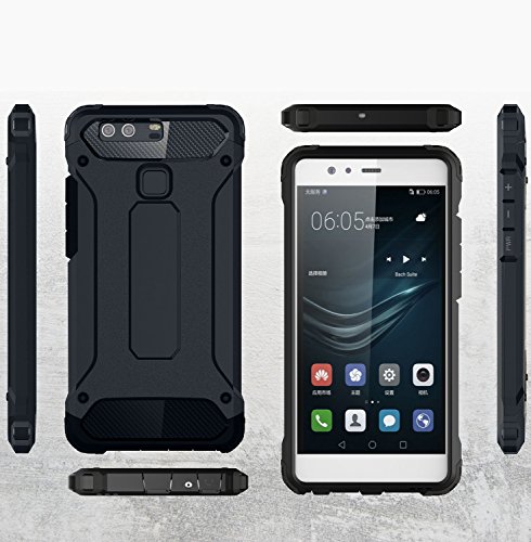 Huawei P9 Funda  Pasonomi    Pesada   Doble Capa  Carcasa de Protecci  n Hibrida Armadura Funda para Huawei P9  Huawei P9  Azul oscuro 