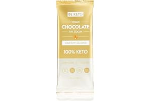 Be Keto Keto Czekolada + Olej MCT – Ciemna Czekolada z Migda³ami Baton 90 g - Bezcukrowa Dieta Keto Low Carb Friendly