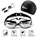 Produktbild XQ7 Neu Schwimmbrille Set, umfassen Einstellbare Brille mit Ohrstecker + Badekappe + Nasenklammer, UV-Schutz Anti Nebel, Silikon undicht, für Männer Frauen, Erwachsene, Jugend Kinder, Kind