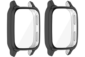 RuenTech Schutzhülle kompatibel mit Garmin venu SQ2 Schutzfolie Gehaüse Abdeckung, Ultradünner Stoßfestes Displayschutz Schutz Hülle für Garmin venu SQ 2 (schwarz 2 Stück)