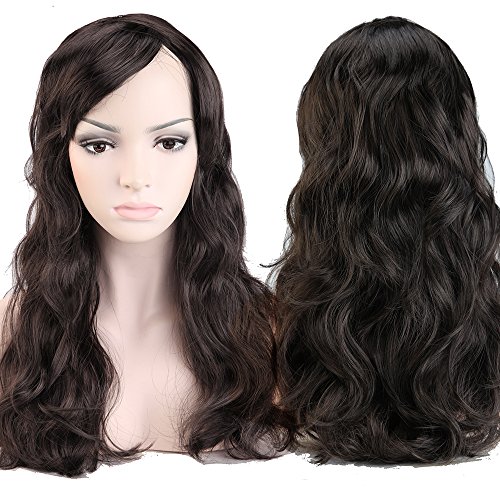 S-noilite® Womens Sexy Long Wig Fancy Dress Full Hair Wigs Costume Party Hen Night Club (Curly-19inches, Dark Brown)