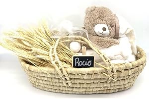 catalina lunares Capazo de Mimbre Bebe Hecho a Mano (PEQUEÑO)