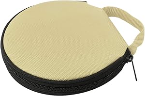 Steellwingsf - Borsa porta CD in tessuto Oxford rotondo, tinta unita, per auto, casa, 20 CD, con cerniera, colore: Beige