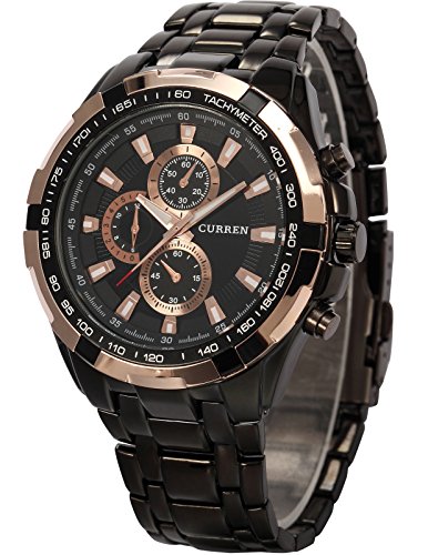 AMPM24 goldene Ring Herren Uhr Analog Quarzuhr Edelstahl schwarz Armbanduhr + AMPM24 Geschenkbox AMPM24 goldene Ring Herren Uhr Analog Quarzuhr Edelstahl schwarz Armbanduhr + AMPM24 Geschenkbox