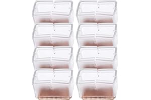 ZERODIS 8 szt. Nakładki na nogi od krzeseł Silikonowe prostokątne nakładki na stopy mebli Ochraniacze na nogi z gumową podeszwą (przezroczystą)