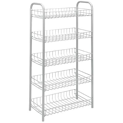 Metaltex Monaco 343015039 Étagère à Panier multiusage 5 étages Argenté 41 x 23 x 86 cm
