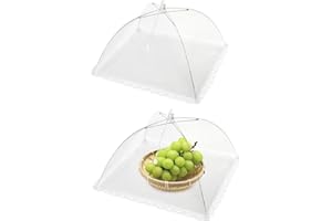 JJIAOLININ Mesh Food Cover, 2 Pack Pop Up Food Cover Collapsible Mesh Food Cover Dome Pop Up Plate Umbrella Fly Net for Outdoors, Screen Tents, Parties Picnics, BBQs, Reusable and Collapsible Food Tents
