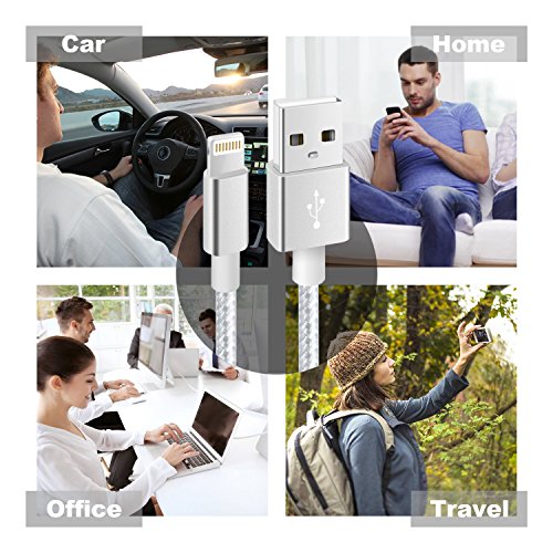 Cable Chargeur iPhone IMITOR Cable Lightning Lot DE 3 2m en Nylon Tress   Cordon Certifi   CE pour iPhone X 8 8 Plus 7 7 Plus 6 Plus 6s 6 5S 5 iPad Ai