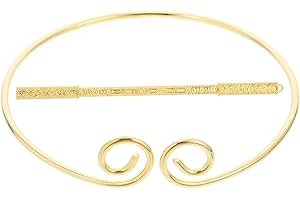 IMIKEYA Monkey King Headband Costume with Stick, Stainless Steel Hair Accessory for Monkey Cosplay Carnival Party Masquerade Performance, Golden, Golden, 1 Count (Pack of 1)