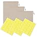 Produktbild FOONEE Wiederverwendbare Bienenwachs Fresh Cloth Und Mesh Food Bundle Pocket, 100% Natürliches Baumwollgewebe, 3 Fresh Cloth 3 Mesh Food Bags