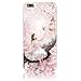 Produktbild iPhone 7 Plus Hülle,iPhone 7 Plus Case,iPhone 7 Plus (5.5 Zoll) Silikon Gel Schutzhülle,Sunroyal Schön Floral Elegant Rosa Blume Mädchen Entwurf Muster Transparent Durchsichtig TPU Bumper Case Soft Silikon Gel Crystal Case Hülle Ultra Slim Dünn Thin Flexible Protective Schutzhülle Handy Tasche Etui Cover für Apple iPhone 7 Plus (5.5 Zoll)-Pink Dove and Girl