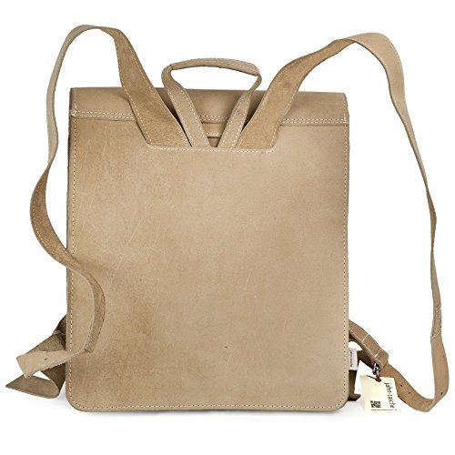 Sehr Gro  er Lederrucksack   Lehrerrucksack Gr    e XL aus B  ffel-Leder  f  r Damen und Herren  Creme Beige  Modell 670