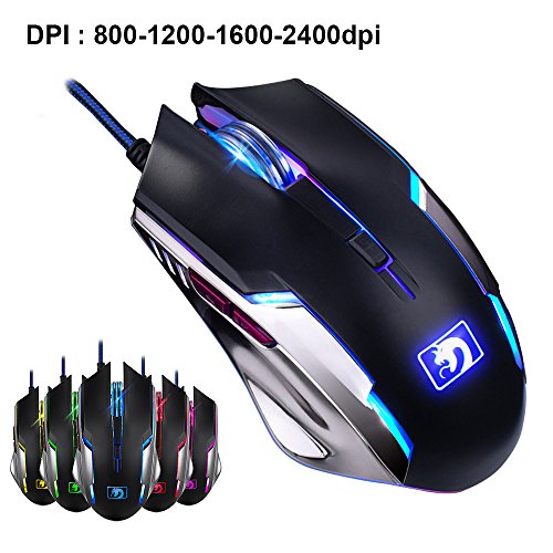 Juego De Teclado y Mouse UrChoiceLtd   Ajazz RGB Naranja LED Con Retroiluminaci  n Ergonomic USB Gaming Teclado Multimedia   2400DPI 6 Botones Rainbow Rainbow Gaming Mouse   PC Libre Mouse Pad