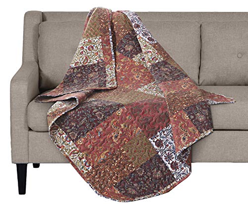 SLPR Red Riches Printed Quilted Throw Blanket (127cm x 152cm) | Home Chic Multicolor Decorative Thro SLPR Red Riches Printed Quilted Throw Blanket (127cm x 152cm) | Home Chic Multicolor Decorative Thro