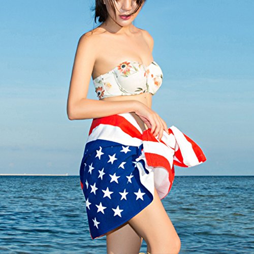 BLUESTAR Mikrofaser-Strandtuch für Herren Damen, schnelltrocknendes Badetuch, 140 x 70 cm usa-flagge - 4