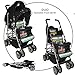 DUO Double buggy Twin Tandem Pushchair stroller 2 seat units, fully reclining lie back at the rear for newborn, front fixed seat from 6 months. Complete with rain cover. Candy stripe by Kidz Kargo